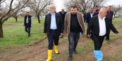 Başkan Er, dolu afetinden zarar gören ilçeleri ziyaret etti