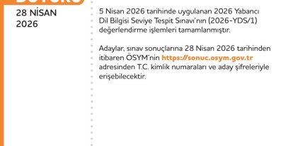 YDS sonuçları açıklandı