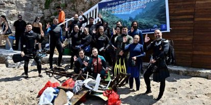 Mermerli Plajı’nda deniz dibi temizliği