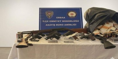 Erbaa’da silah operasyonunda cephanelik çıktı