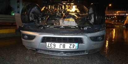 Alkollü sürücünün kullandığı otomobil takla attı