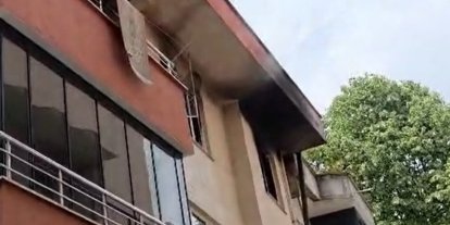 Düzce’de daireden yükselen alevler camları kırdı