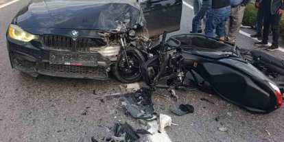 Otomobil ile motosiklet çarpıştı: 2 yaralı