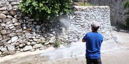 Bozdoğan’da haşereye karşı kireçleme çalışmaları sürüyor