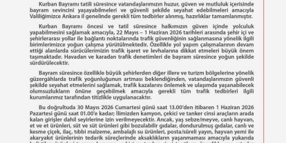 Ankara’da bayramda 24 binin üzerinde emniyet ve jandarma personeli görev başında olacak