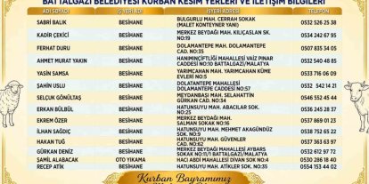Battalgazi’de kurban kesim yerleri belirlendi