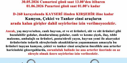 Kayseri’de tatil dönüşü trafik yoğunluğuna emniyetten önlem
