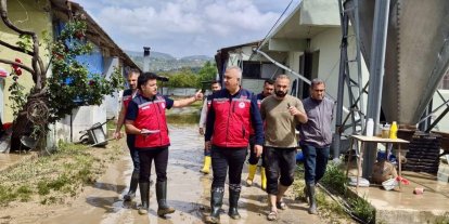 Su baskınlarında zarar gören tarım arazilerinde hasar tespit çalışmaları gerçekleştiriliyor