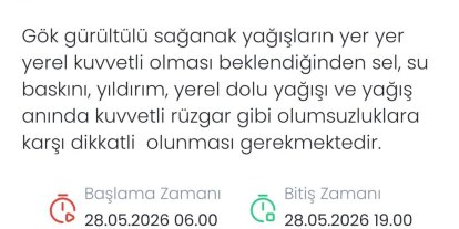 Meteoroloji Denizli için sarı kodulı uyarı verdi