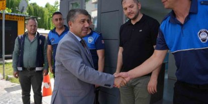 Bayram mesaisindeki zabıta ekiplerine ziyaret
