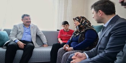 Vali Yılmaz, engelli Mehmet Doğan ve ailesini ziyaret etti