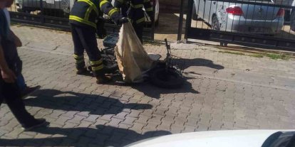 Lüleburgaz’da seyir halindeki elektrikli bisikletin pili patladı, sürücü yaralandı