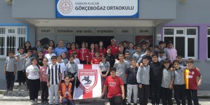 Milli sporcular köy okulunda bocceyi tanıttı