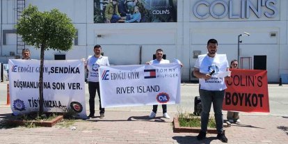 Öz İplik-İş’ten Uşak’ta Colin’s önünde basın açıklaması