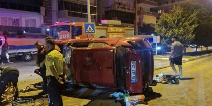 Kuşadası’nda takla atan otomobilin sürücüsü yaralandı