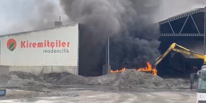 Edirne’de eylemin sürdüğü maden tesisinde yangın çıktı
