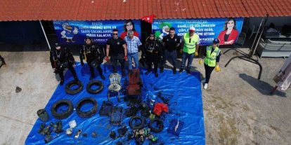 Tekirdağ’da deniz temizliği: Deniz dibinden lastik, sandalye ve plastik atıklar çıkarıldı