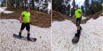 Kars'ta Haziranda Snowboard