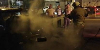Belen’de otomobil yangını