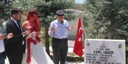En mutlu gününde ismini aldığı şehit amcasını unutmadı