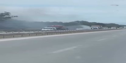 İzmir-Bursa kara yolunda alevler korkuttu