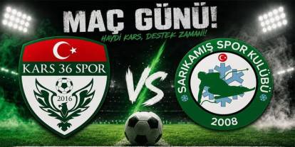 Kars 36 Spor ve Sarıkamış Spor, Kars Atletizm Çim Sahası'nda Karşı Karşıya Geliyor