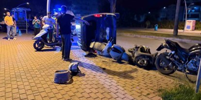 Otomobil takla attı, ortalık savaş alanına döndü