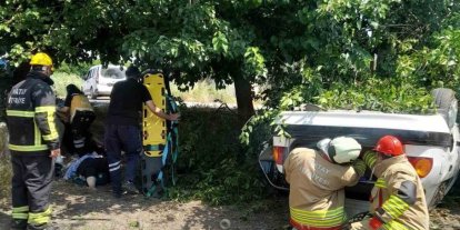 Erzin’de otomobil takla attı: 3 yaralı