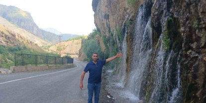 Durankaya şelalesi coştu