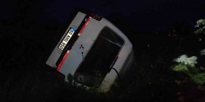 Tokat’ta minibüs takla attı: 1 yaralı