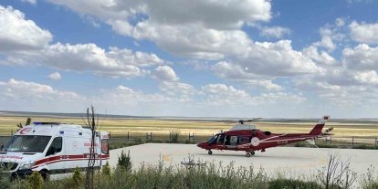 Kalp krizi geçiren hasta ambulans helikopter ile Konya’ya sevk edildi