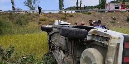 Yozgat’ta takla atan otomobilde 2 kişi yaralandı