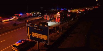 Rize’de 3 kişini hayatını kaybettiği, 4 kişinin ise yaralandığı kaza yeri havadan görüntülendi
