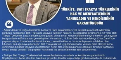 MHP’li Özdemir: "Türkiye, Batı Trakya Türklerinin hak ve menfaatlerinin yanındadır ve garantörüdür"