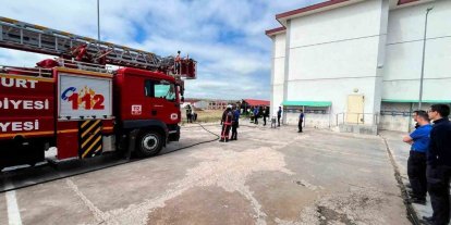 Bayburt Açık Ceza İnfaz Kurumunda yangın tatbikatı yapıldı
