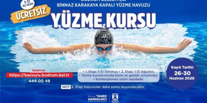 Bodrum Belediyesinden çocuklara ücretsiz yüzme kursu