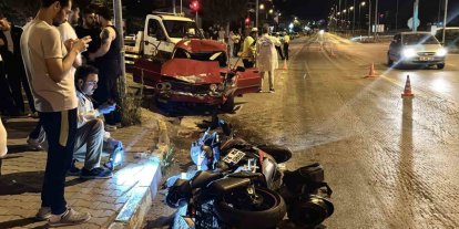 Kırmızı ışık ihlali felaket getirdi: Otomobilin çarptığı motosikletli ağır yaralandı