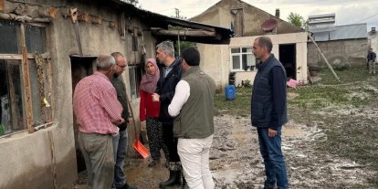 Diyadin’de yağışın ardından tüm kurumlar sahada