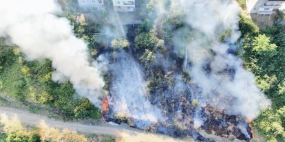 Samsun’da korkutan anız yangını