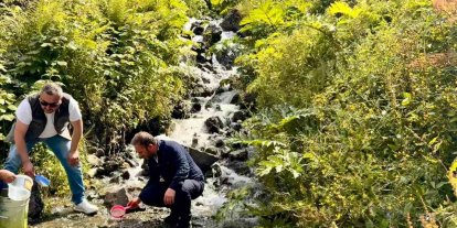 Uzungöl ve çevresindeki derelere 15 bin kırmızı benekli yavru alabalık bırakıldı