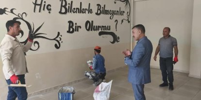 Patnos’ta tatille birlikte okullarda tadilat çalışması başladı