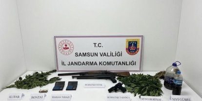 Jandarma uyuşturucu, silah ve kenevir ele geçirildi
