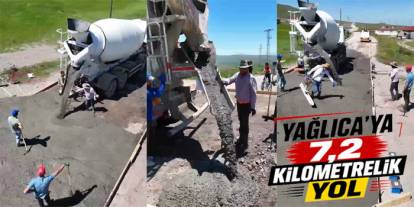 Yağlıca Köyü'nde 7,2 Kilometrelik Beton Yol Çalışması Başladı