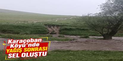 Kars Karaçoban Köyü’nde Yağış Sonrası Sel Oluştu