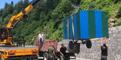 Ayder Yaylası yolundaki izinsiz yapılar kaldırıldı