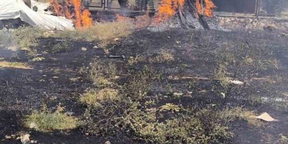 Siirt bir evin bahçesinde çıkan yangın söndürüldü