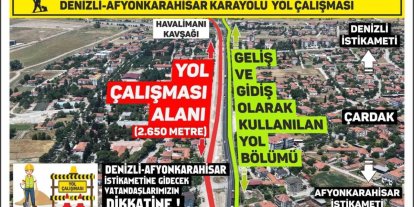 Denizli-Afyonkarahisar Karayolundaki yol çalışması nedeniyle yolculuklar 1 saate kadar uzayabilir