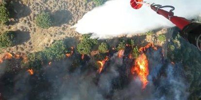 Menemen’deki yangına havadan 6 uçakla müdahale