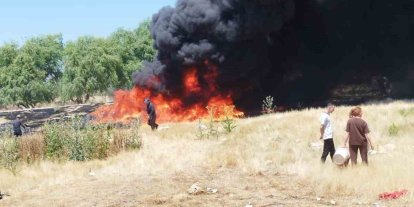 Eskişehir’de sigara izmaritinin neden olduğu yangını köylüler büyümeden söndürdü