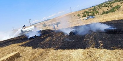 Sinop’ta balya makinesi arızası yangın çıkardı